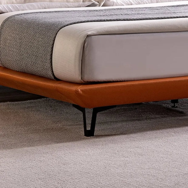 Luxury Leatherette Upholstered Bed – Solid Teakwood ; Plywood Structure, Layer, Sleek Finish without Storage