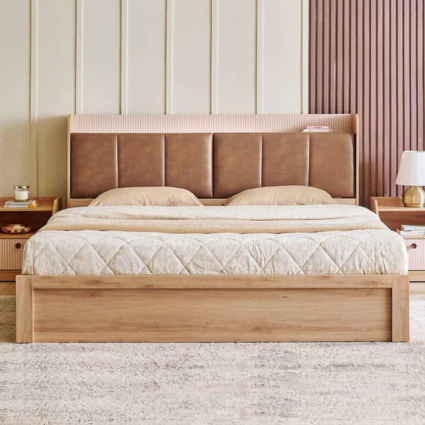 King Size Bed for Home furniture – Plywood Wooden Headboard, Box Storage Hydraulic Lift Option