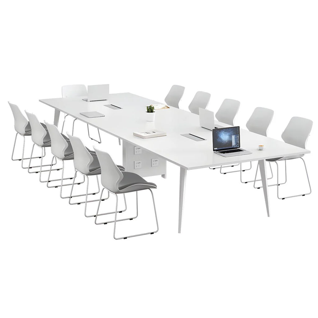 Conference and Meeting Room Office Table Sleek Design with 4 Metal Legs Support Furniture Made in Plyboard with Laminate