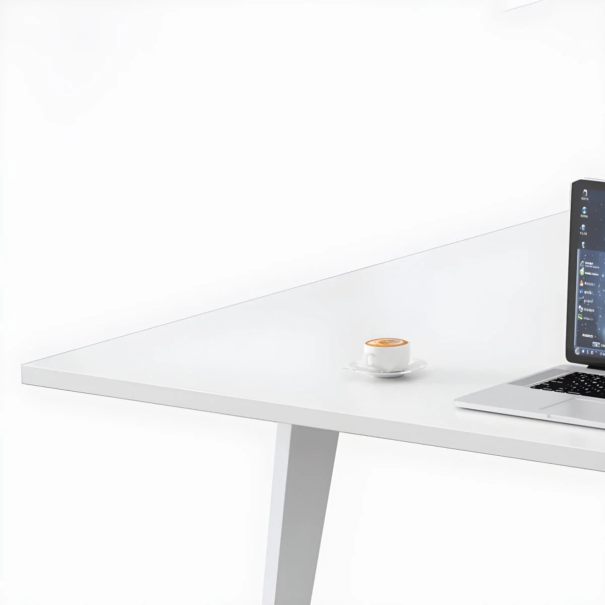 Conference and Meeting Room Office Table Sleek Design with 4 Metal Legs Support Furniture Made in Plyboard with Laminate