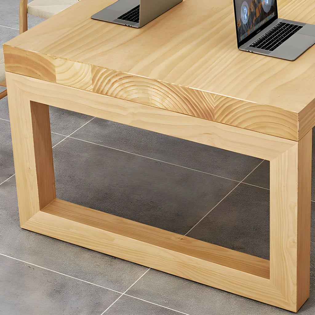 Solid Wood Meeting Table Modern Rectangular Office Table made in Solid Wood with Wooden Polish
