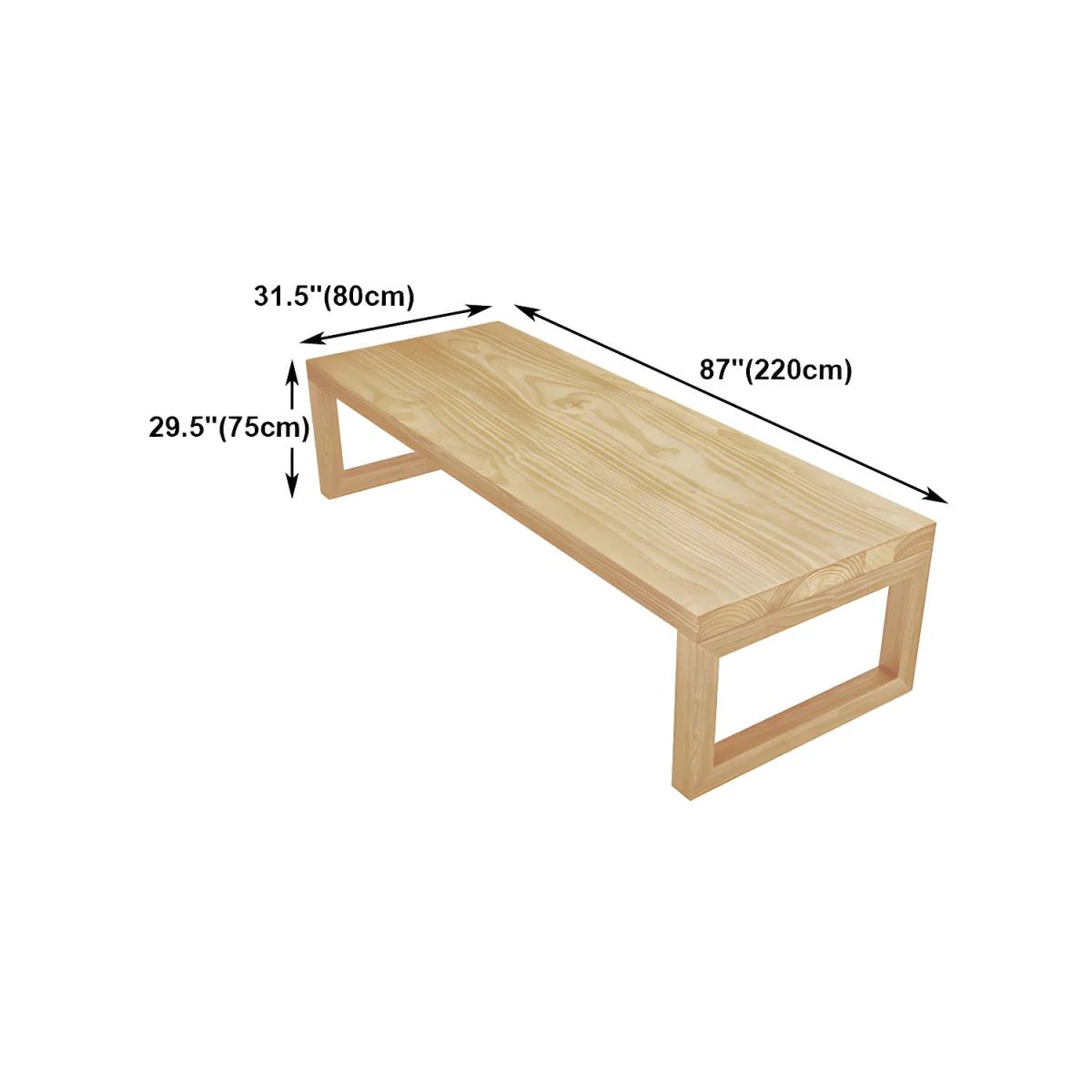 Solid Wood Meeting Table Modern Rectangular Office Table made in Solid Wood with Wooden Polish