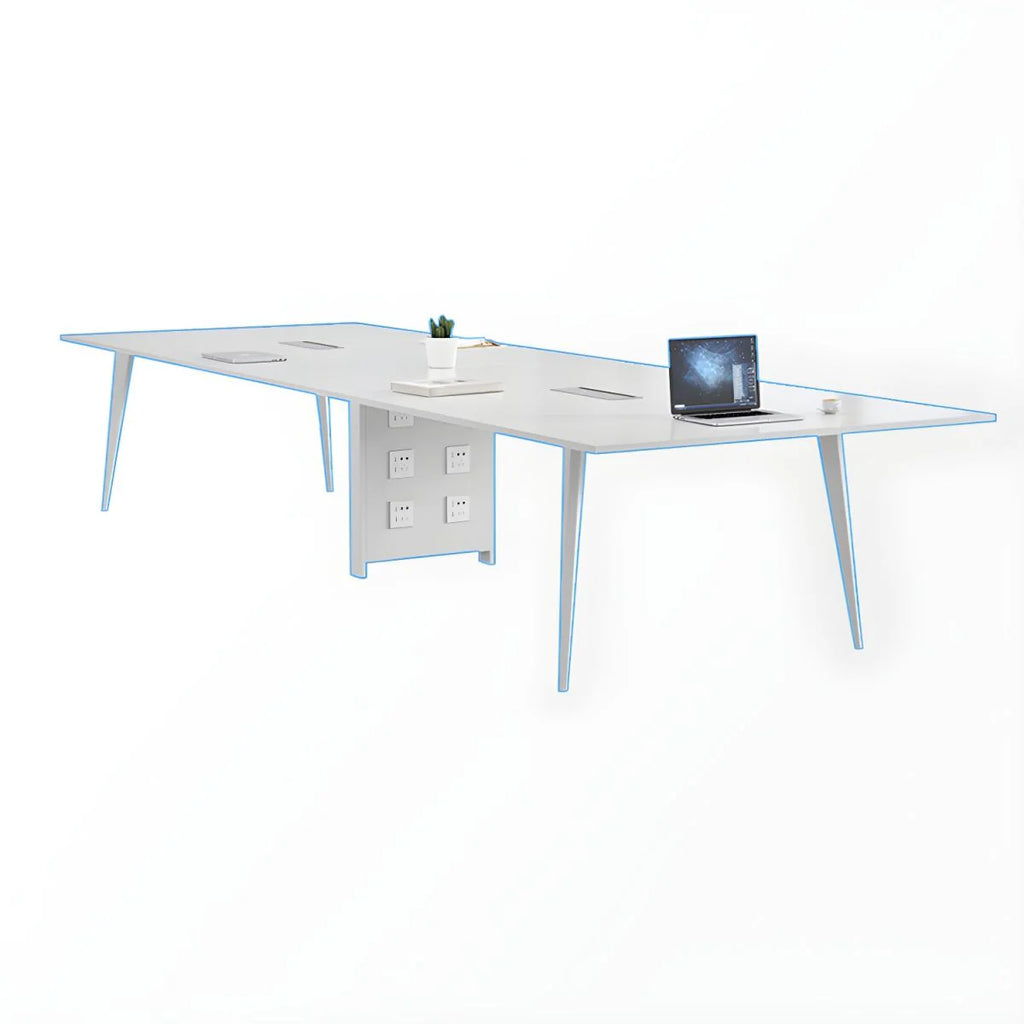 Conference and Meeting Room Office Table Sleek Design with 4 Metal Legs Support Furniture Made in Plyboard with Laminate