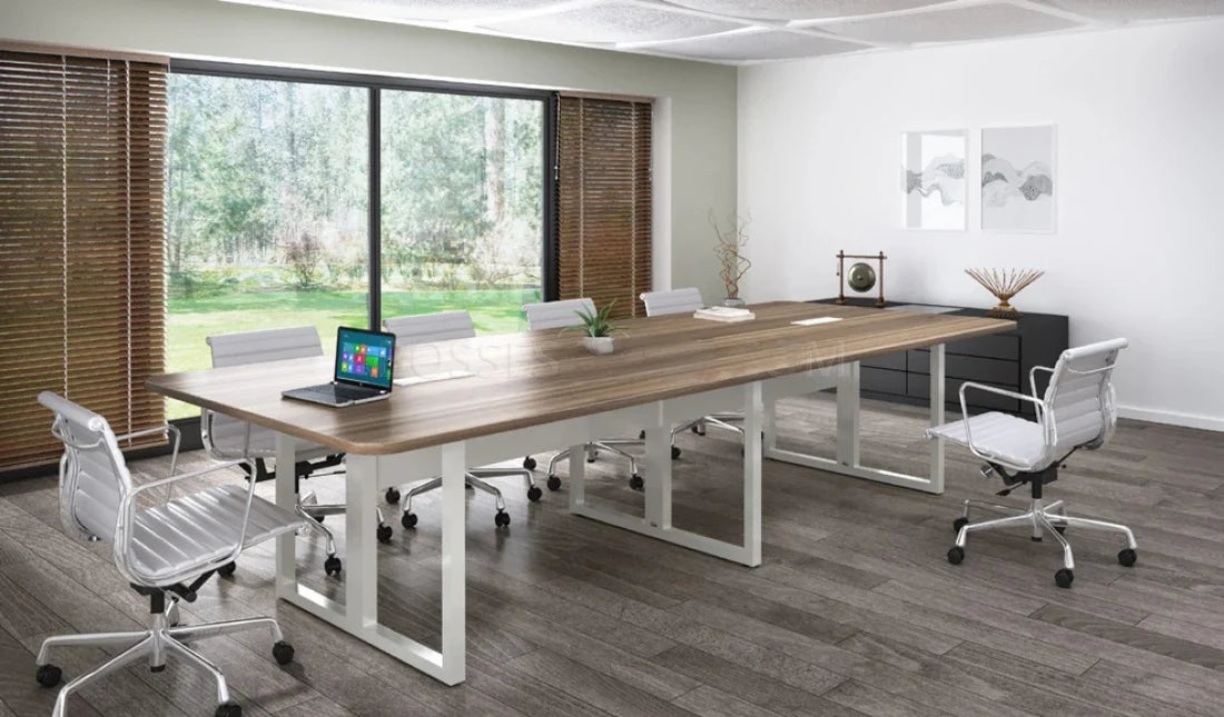 Conference Table for Office Furniture Made in Particle Board and Modern Design is Hand Crafting and Table - Brown
