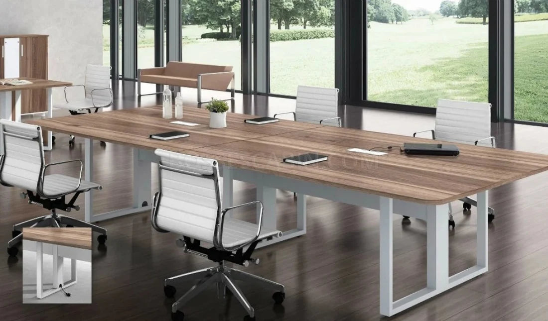 Conference Table for Office Furniture Made in Particle Board and Modern Design is Hand Crafting and Table - Brown