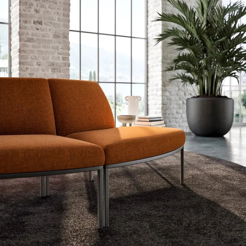 19-Seater Modular Fabric Sofa with Metal Legs Fully Customizable Seat-by-Seat
