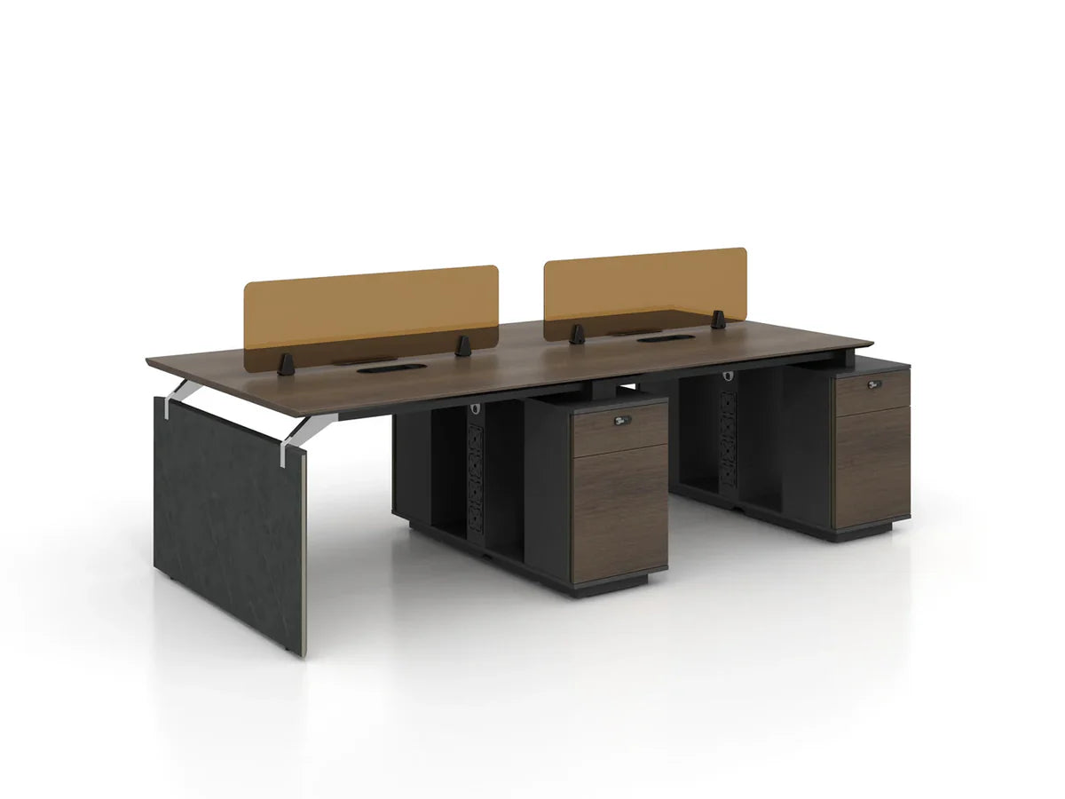Modern Workstation for Office Furniture Made in MDF with Divider and Sleek & Functional Design for Productive Workspaces