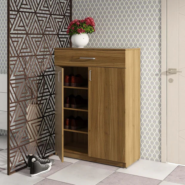 Wooden Shoes Storage Cabinet with Wooden Shelves, Long-Lasting Finish and Multi-Purpose Shoes Storage