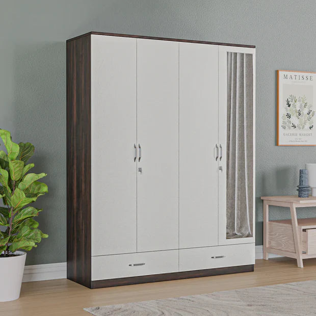 Almirah for Bedroom Use in Premium Particle Board with 4 Doors and 2 Drawer