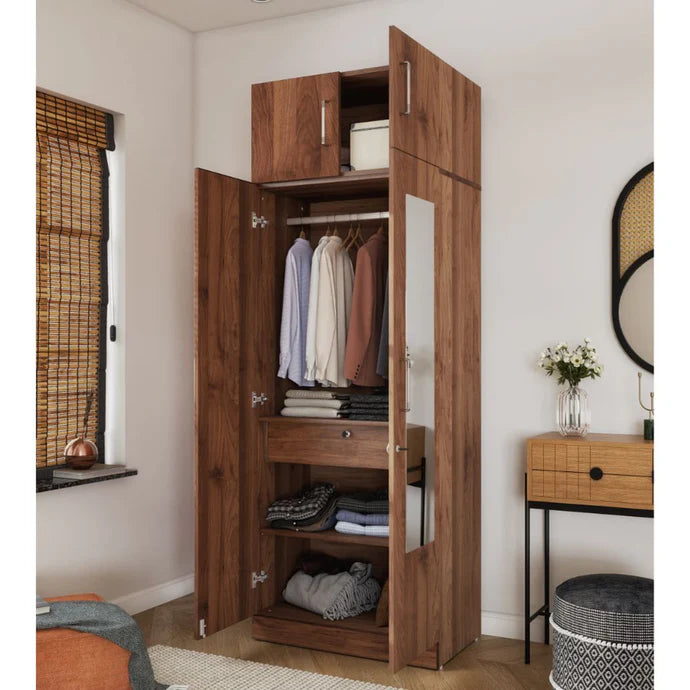Wardrobe Elegant Storage Solution for Bedroom & with Hanging Space, Shelves & Drawers