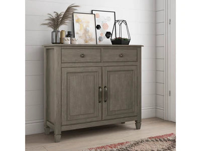 Wooden Storage Cabinet with Wooden Shelves, Easy-Close Function for Hassle-Free Use