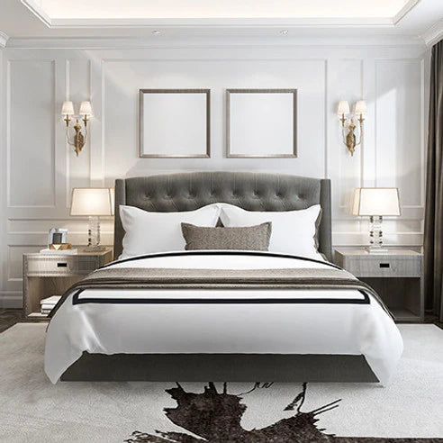 King Size Bed for Home Furniture with Solid wood and Plywood Premium Design for Bedroom