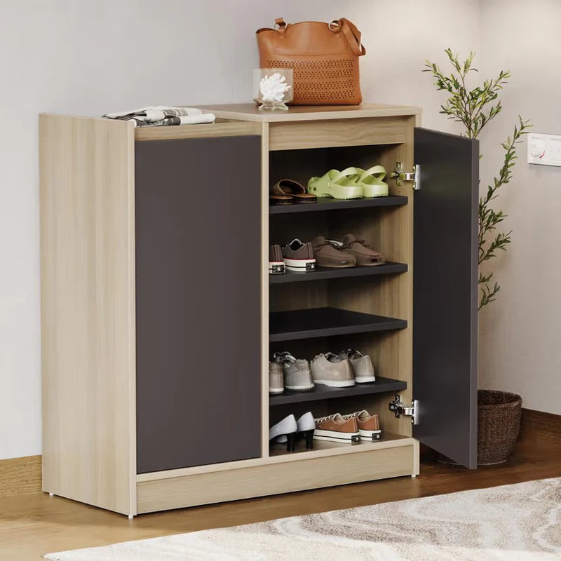 Wooden Shoes Storage Cabinet with Premium Design, Durable Wood Cabinet with Multi-Shelf Storage