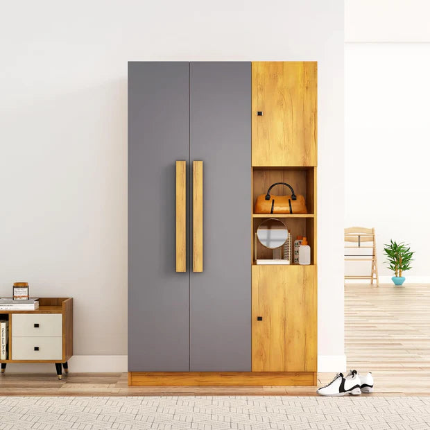 Wardrobe for Compact Bedroom Wardrobe 2 Door Almirah with Drawers for Modern Apartments.