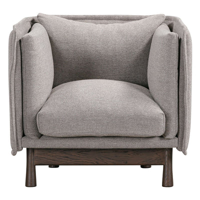 Lounge Chair Upholstered in Velvet Cozy and Stylish ,Comfortable Arm Chair Durable Design for Living Room or Office -Light Grey