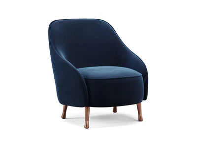 Lounge Chair For Home Furniture Modern &amp; Durable Design Armless Upholstery Velvet Comfortable Seating for Living Room &amp; Offices - Navy Blue
