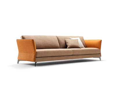 Contemporary 3-Seater Sofa for Living Room Crafted with Premium Suede Upholstery and Solid Wood Frame for Style and Long-Lasting Comfort