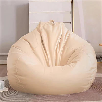 Fluffy Bean Bag Ultra Soft Cozy, Medium Size Filled with Premium Beans Ideal For Living Room, Bedroom, Gaming Lounge, Comfortable Seating for Adults or Kids -Cream