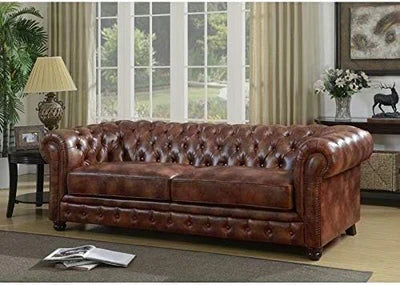 3 Seater Chesterfield sofa Modern Design and Leatherette fabric Durable &amp; Comfortable Padded Perfect for living Room