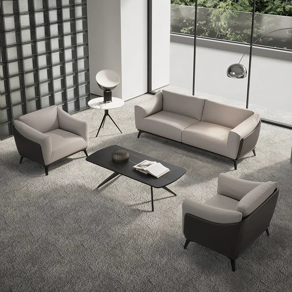 3-Seater couch tailored for executive spaces, showcasing plush velvet fabric