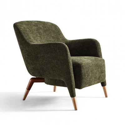 Lounge Chair Upholstered in Polyester Cozy and Stylish, Comfortable Armchair Durable Design for Living Room Or Office -Green