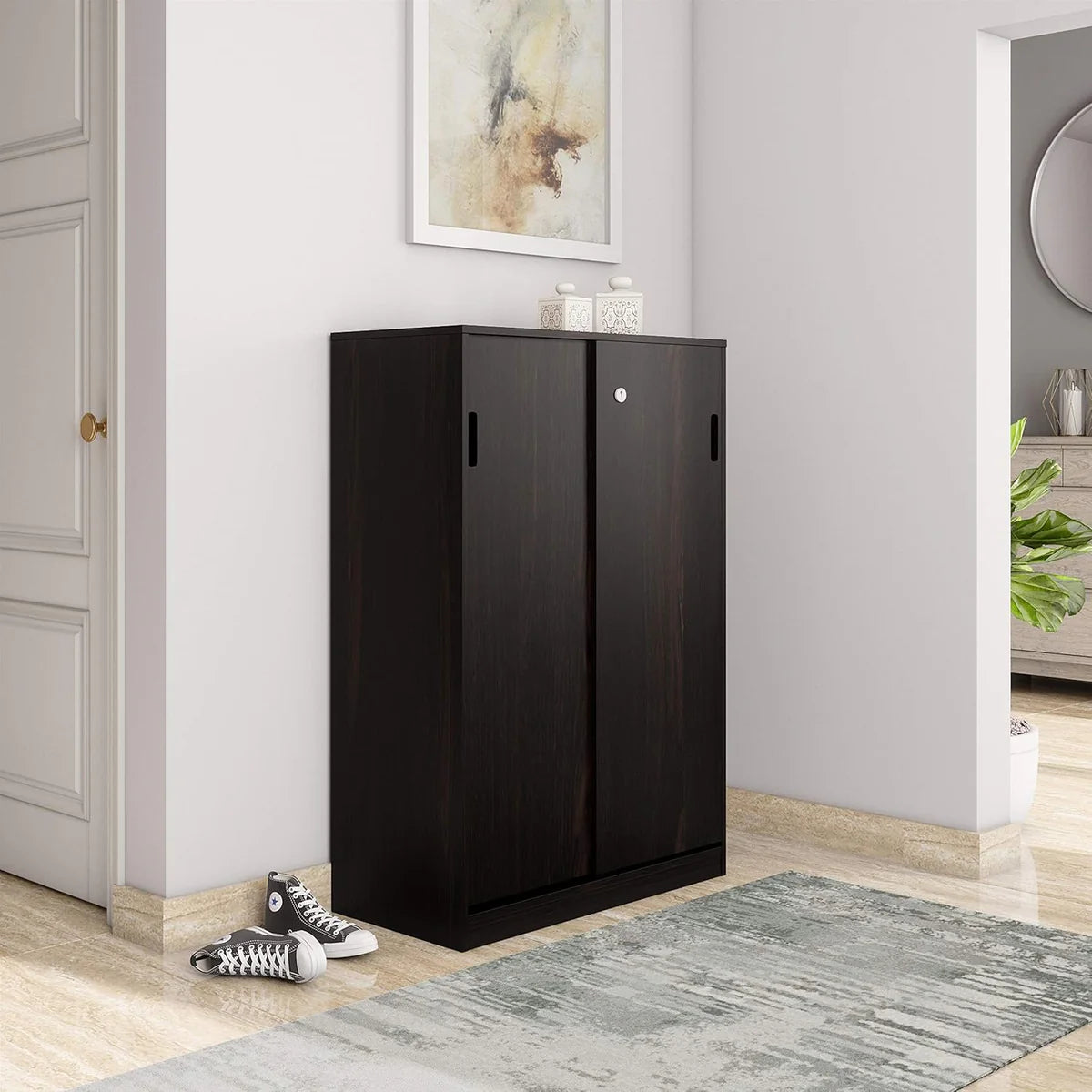 Cabinet Wooden Storage Cabinet with Multipurpose Storage Cabinet and Shelves, Soft-Close Doors.