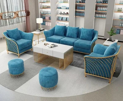 3 Seater Sofa for Home Upholstered in Fine Velvet Fabric with Top-Grade Wood for a Luxurious and Durable Seating Option.