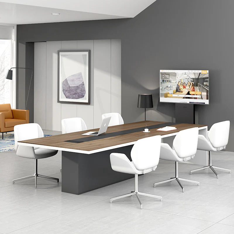 Conference and Meeting Office Room Table Furniture One Side Design Made In MDF and Veneer with Polish