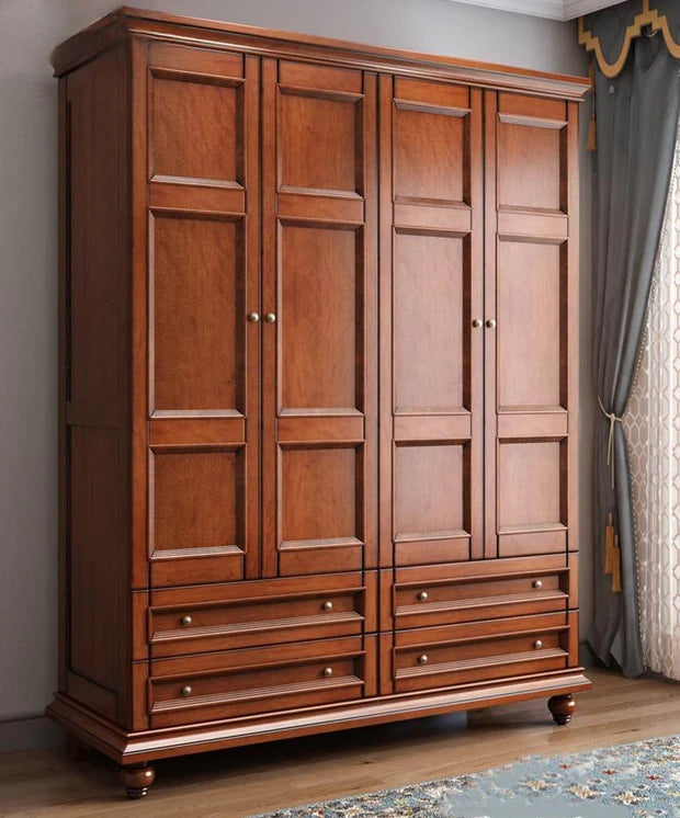 Wardrobe for Bedroom – 4 Door Almirah with Drawer and Premium Space-Saving Wardrobe with Elegant Finish