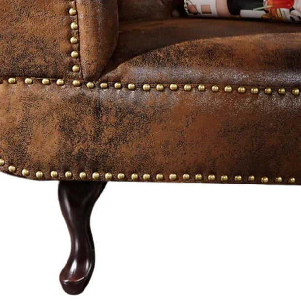 Spacious Chesterfield Lounge sofa, Modern Design and Leatherette fabric Durable Comfortable, Padded, Perfect for living Room