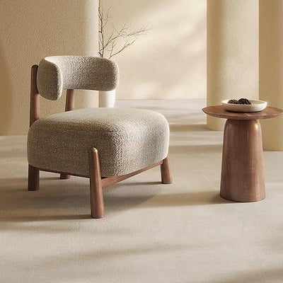 Lounge Chair For Home Furniture Modern &amp; Durable Design Armless Upholstery Velvet Comfortable Seating for Living Room &amp; Offices - Off White