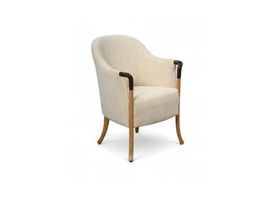 Lounge Wooden Chair&nbsp;Modern and durable Arm Chairs Upholstered in Fabric&nbsp;For Living Room or Bedroom - Off White