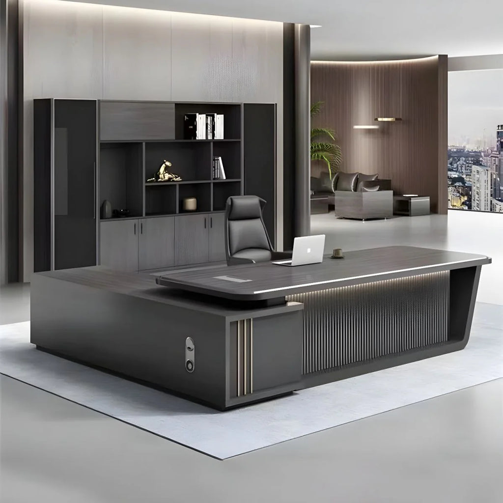 Director & Executive L-Shape Office Table Luxury Desk