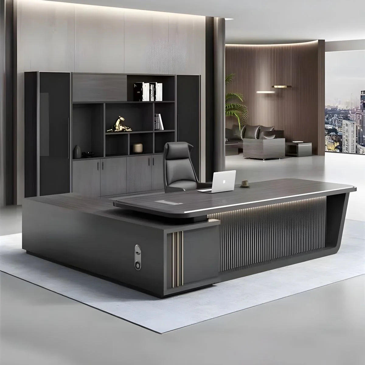 Director & Executive L-Shape Office Table Luxury Desk