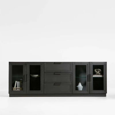 Wooden Storage Cabinet with Easy-Close Doors and Functional Storage Design