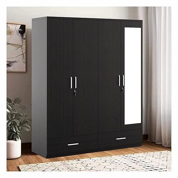 Wardrobe for Compact Bedroom Modern 4-Door Wardrobe Compact Design, Premium Finish.