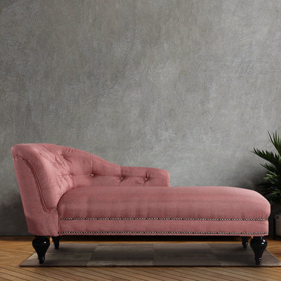 Chaise Lounge Chair Upholstered in Velvet Cozy and Stylish, Comfortable Durable Design for Living Room Or Office -Pink
