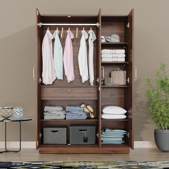 Wardrobe Elegant Storage Solution for Bedroom & with Hanging Space, Shelves & Drawers