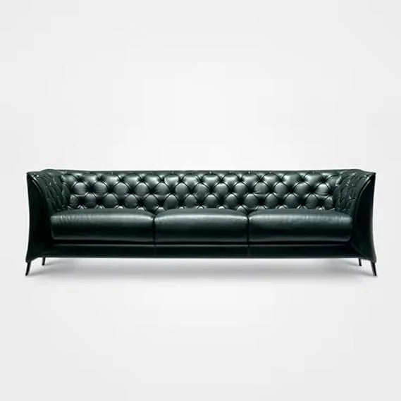 3-Seater Tufted Design Modern Sofa Upholstery Leatherette and Comfortable for the Living Room