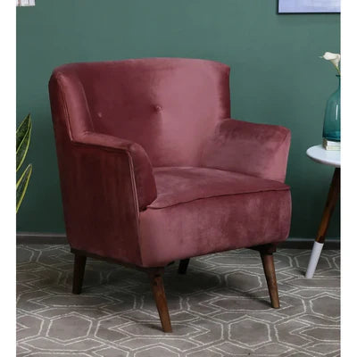 Lounge Chair For Home Furniture Upholstered in Velvet Cozy and Stylish, Comfortable Durable Design for Living Room Or Office -Purple