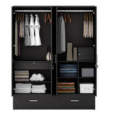 Wardrobe for Compact Bedroom Modern 4-Door Wardrobe Compact Design, Premium Finish.