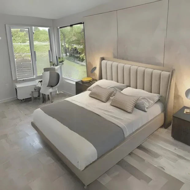 King Bed with Storage – Stylish Upholstered Design  Spacious Under‑Bed for Home Furniture