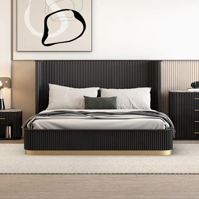 Queen &amp; King Size Wingback Bed For Home Furniture