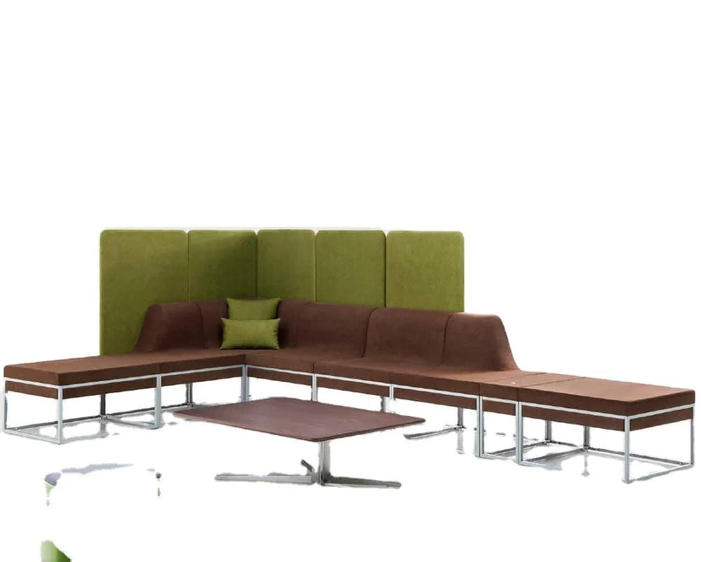 L- Shape Office Focus Sofa with Enclosed Seating Space with Workspace Divider