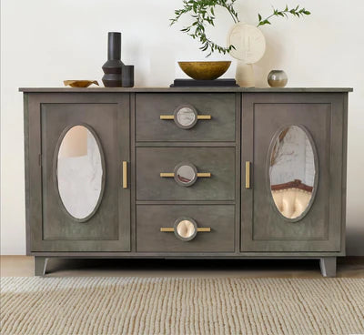 Modern Wooden Storage Cabinet with Spacious Multipurpose Storage Cabinet and Shelves, Soft-Close Doors.
