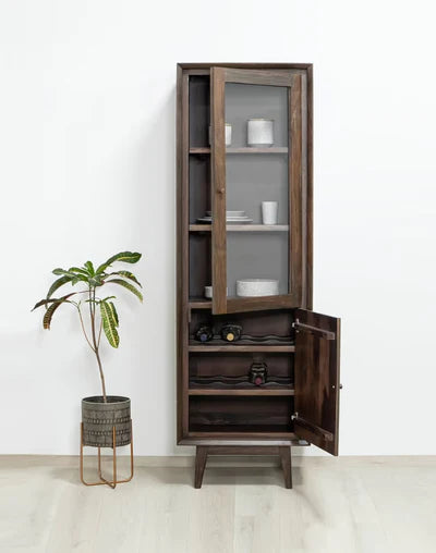 Wooden Storage Cabinet with Featuring Quiet-Close Hinges and Ample Shelving