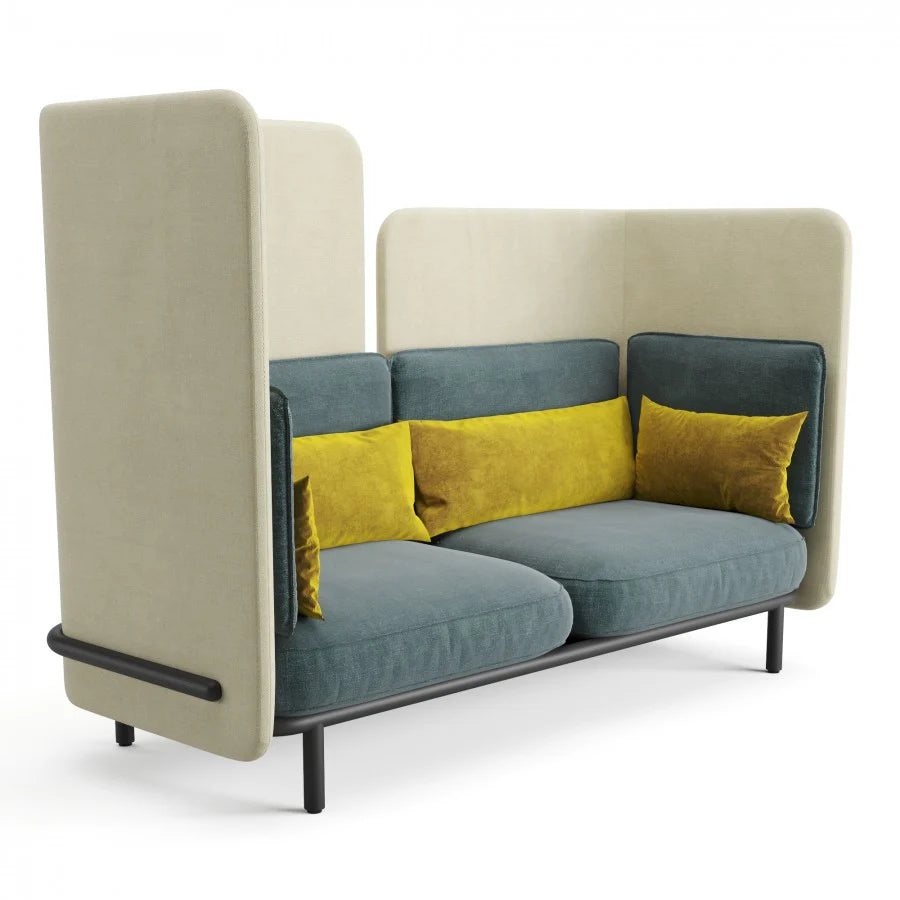 3-Seater Office Sofa Compact Privacy Sofa with High-Back Design for Collaborative Office