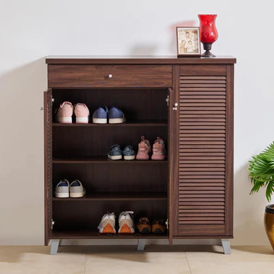 Wooden Shoes Storage Cabinet with Wooden Shelves, Multi-Utility Shelves and Elegant Finis