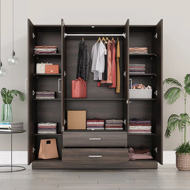 Space-Saving Storage Console – Open Shelves and Covered Storage in a Stylish Build
