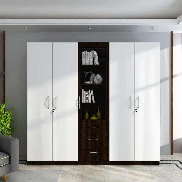 Wardrobe for Modern Homes with Spacious Hanging Section, Sleek Design, with Laminated Finish for Everyday Storage Needs